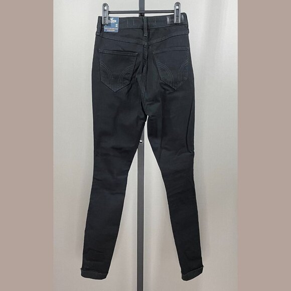 NEW Hollister Jeans Womens 25 black denim skinny distressed preppy casual - Picture 10 of 12